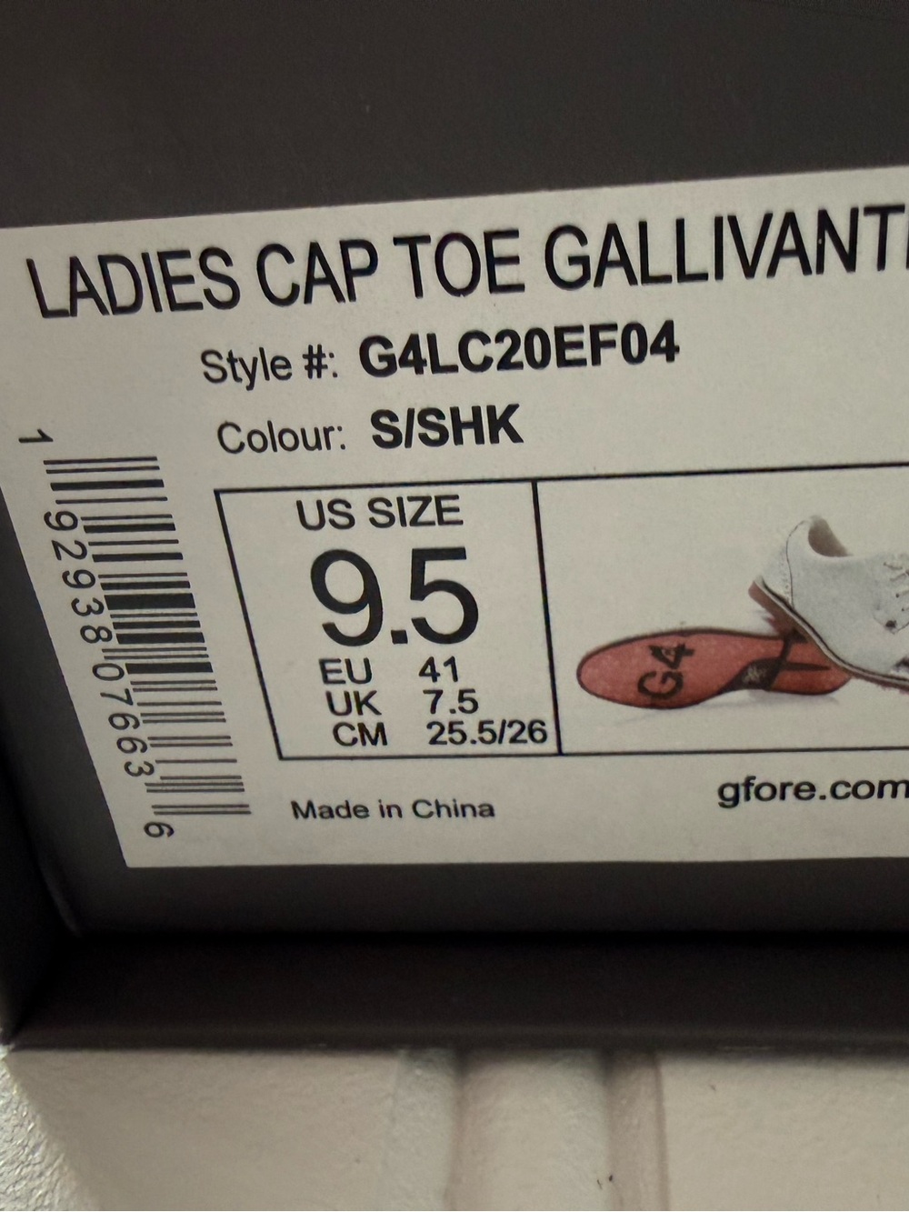 G/Fore Gfore Gallivanter Cap Toe Golf Shoes Women Ladies Silver 9.5 NEW 1975 - Picture 6 of 7